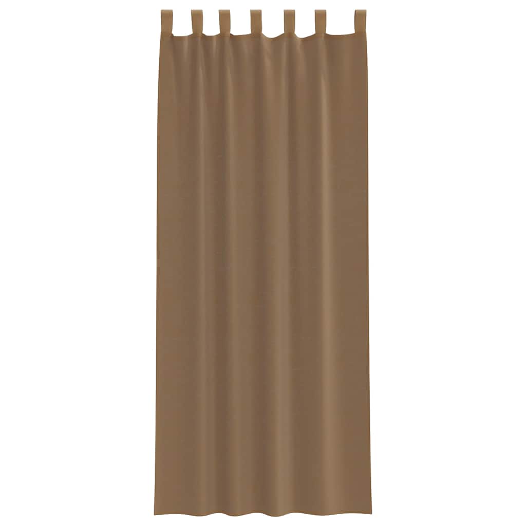vidaXL Κουρτίνες Voile με Θηλιές 2 τεμ. Ανοιχτό Καφέ 140x260 εκ.