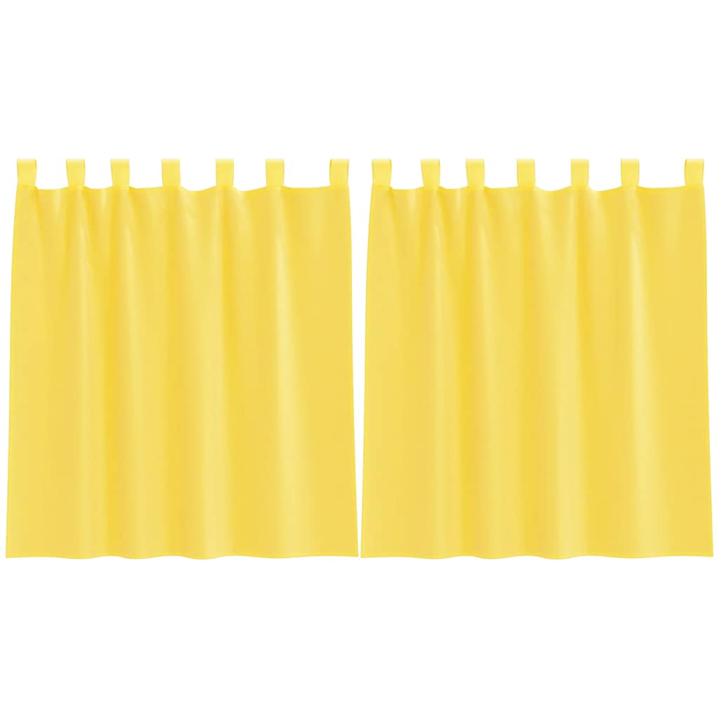 vidaXL Κουρτίνες Voile με Θηλιές 2 τεμ. Κίτρινες 140x140 εκ.
