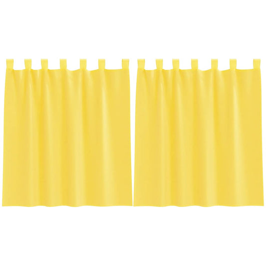 vidaXL Κουρτίνες Voile με Θηλιές 2 τεμ. Κίτρινες 140x140 εκ.