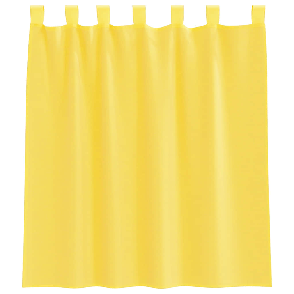 vidaXL Κουρτίνες Voile με Θηλιές 2 τεμ. Κίτρινες 140x140 εκ.