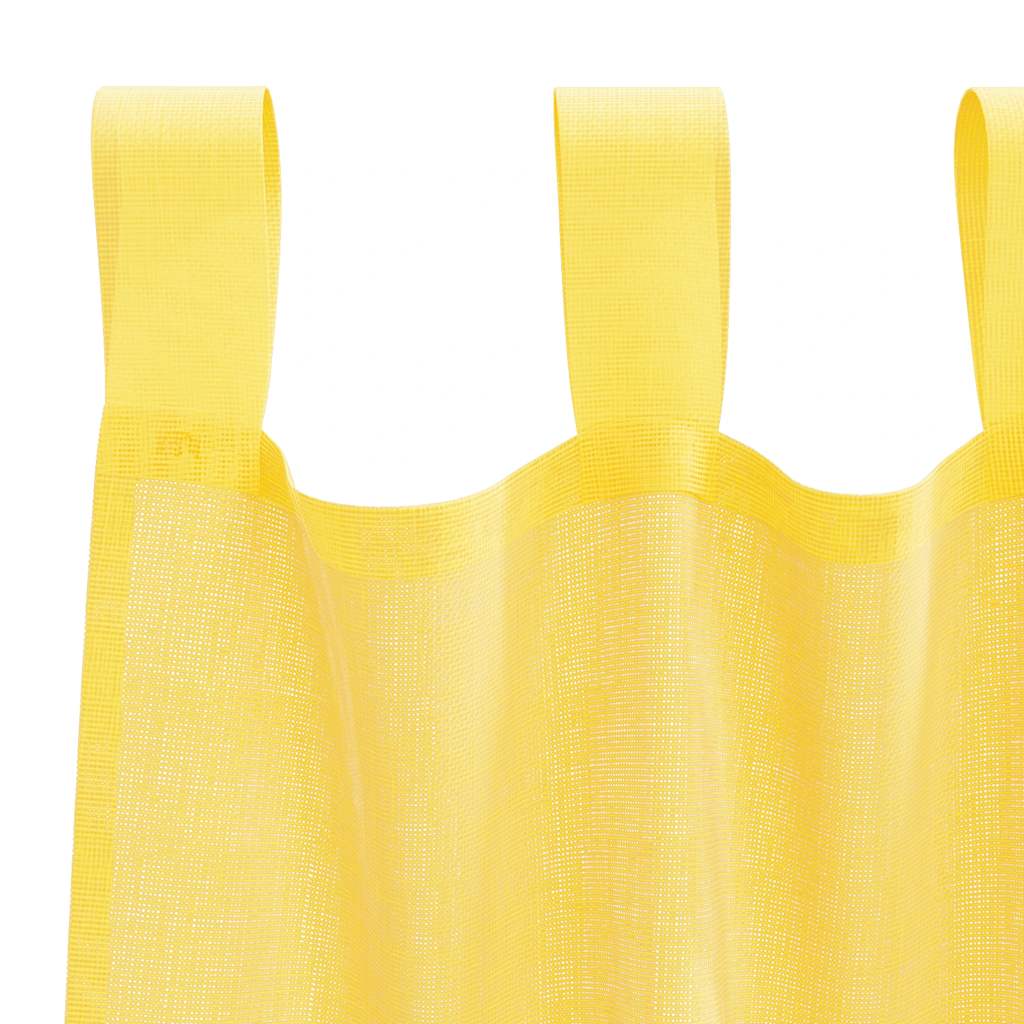 vidaXL Κουρτίνες Voile με Θηλιές 2 τεμ. Κίτρινες 140x140 εκ.
