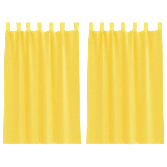 vidaXL Κουρτίνες Voile με Θηλιές 2 τεμ. Κίτρινες 140x175 εκ.