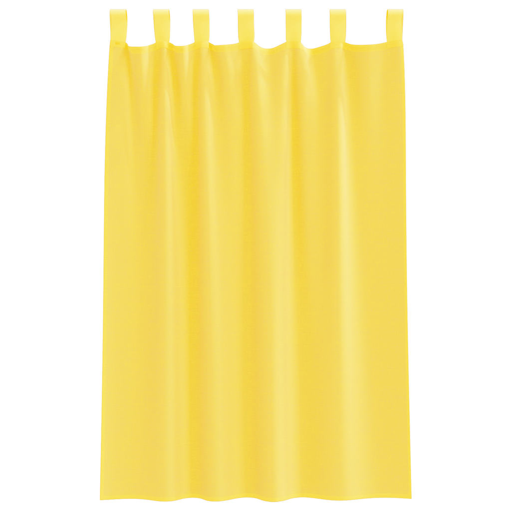 vidaXL Κουρτίνες Voile με Θηλιές 2 τεμ. Κίτρινες 140x175 εκ.