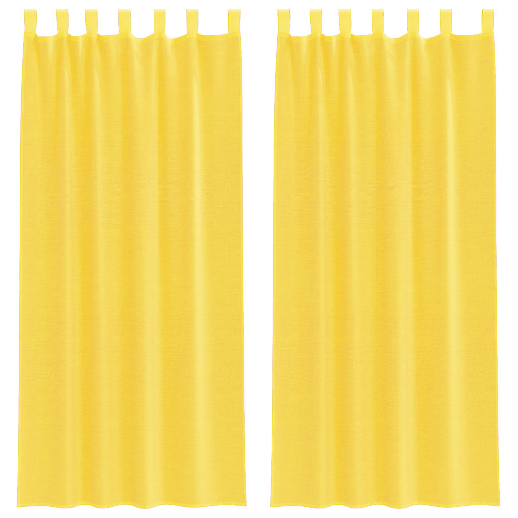 vidaXL Κουρτίνες Voile με Θηλιές 2 τεμ. Κίτρινες 140x225 εκ.