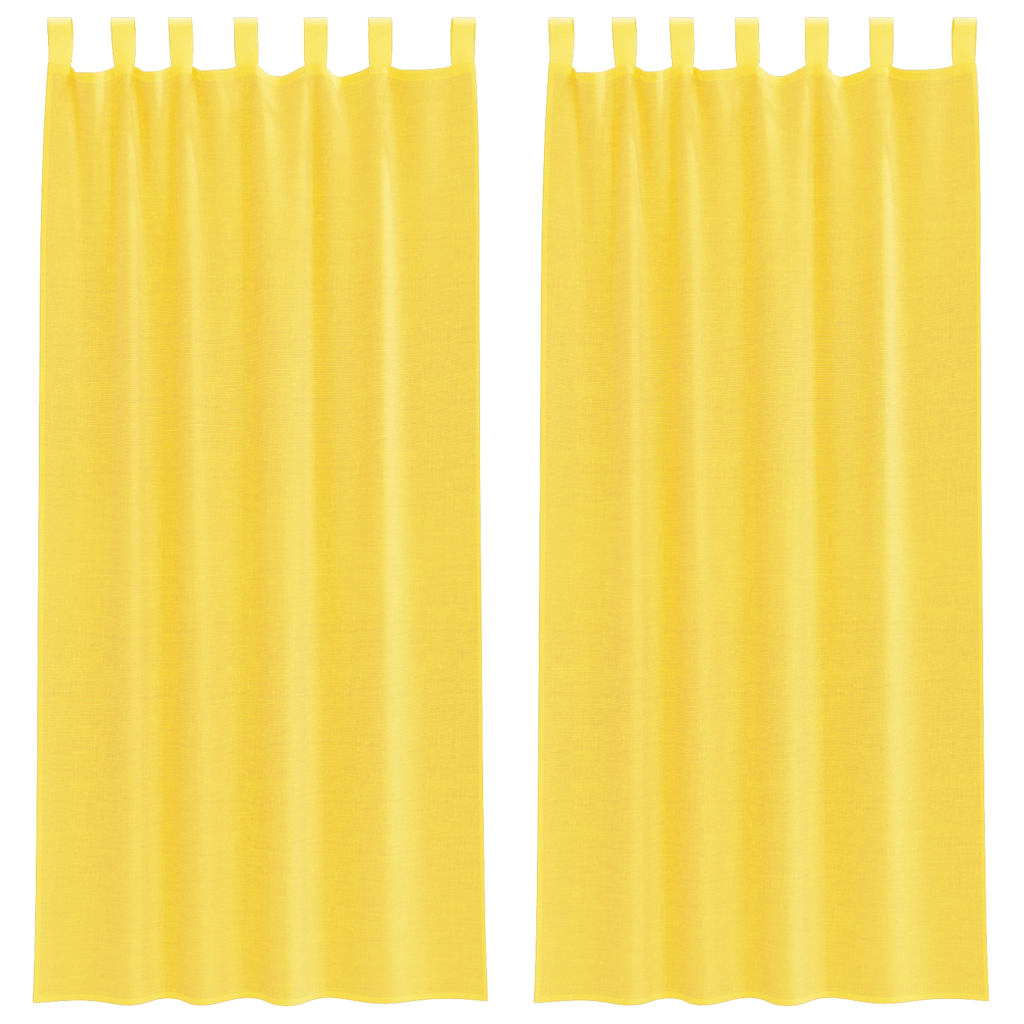 vidaXL Κουρτίνες Voile με Θηλιές 2 τεμ. Κίτρινες 140x245 εκ.