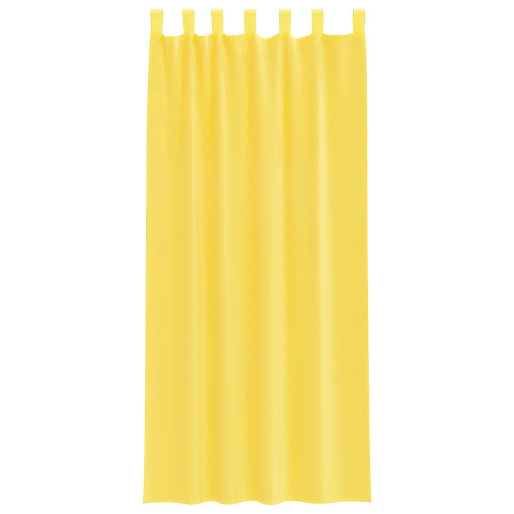 vidaXL Κουρτίνες Voile με Θηλιές 2 τεμ. Κίτρινες 140x245 εκ.