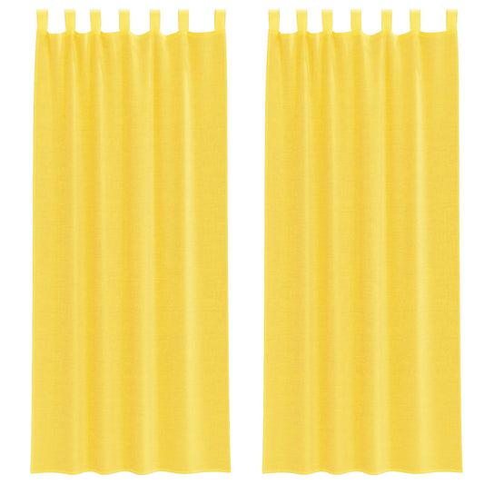 vidaXL Κουρτίνες Voile με Θηλιές 2 τεμ. Κίτρινες 140x260 εκ.