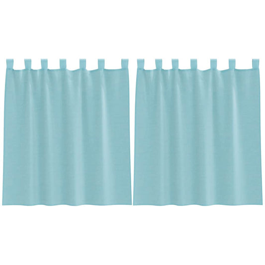 vidaXL Κουρτίνες Voile με Θηλιές 2 τεμ. Τυρκουάζ 140x140 εκ.