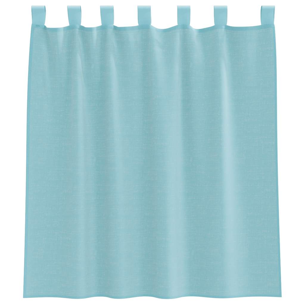 vidaXL Κουρτίνες Voile με Θηλιές 2 τεμ. Τυρκουάζ 140x140 εκ.