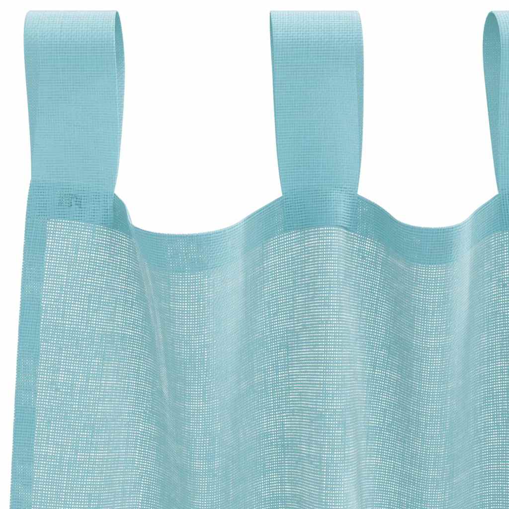 vidaXL Κουρτίνες Voile με Θηλιές 2 τεμ. Τυρκουάζ 140x140 εκ.