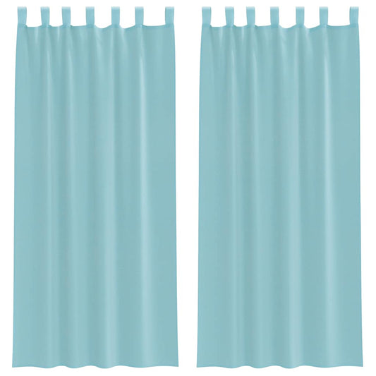 vidaXL Κουρτίνες Voile με Θηλιές 2 τεμ. Τυρκουάζ 140x225 εκ.