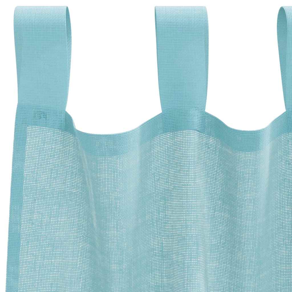 vidaXL Κουρτίνες Voile με Θηλιές 2 τεμ. Τυρκουάζ 140x225 εκ.