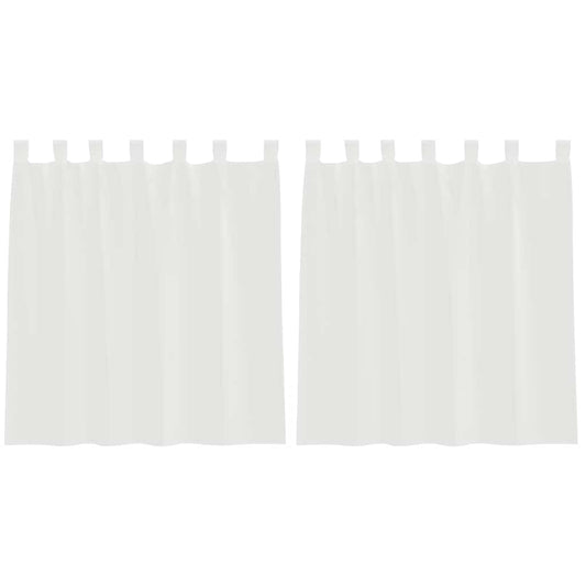 vidaXL Κουρτίνες Voile με βρόχους 2 τεμάχια Λευκό 140x140 cm