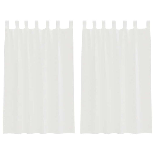 vidaXL Κουρτίνες Voile με βρόχους 2 τεμάχια Λευκό 140x175 cm