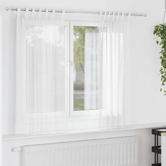 vidaXL Κουρτίνες Voile με βρόχους 2 τεμάχια Λευκό 140x175 cm