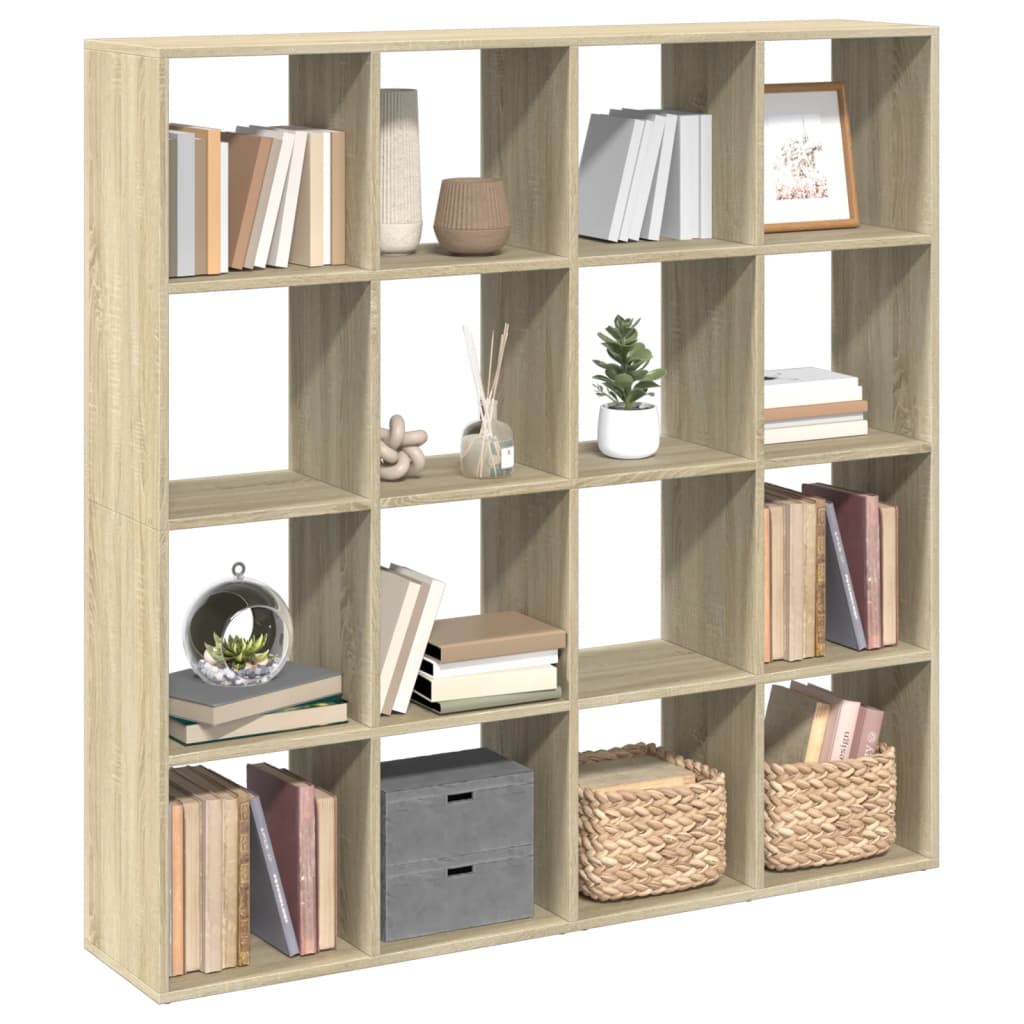 vidaXL Βιβλιοθήκη Sonoma Δρυς 137,5x29x137,5εκ. Επεξεργασμένο Ξύλο