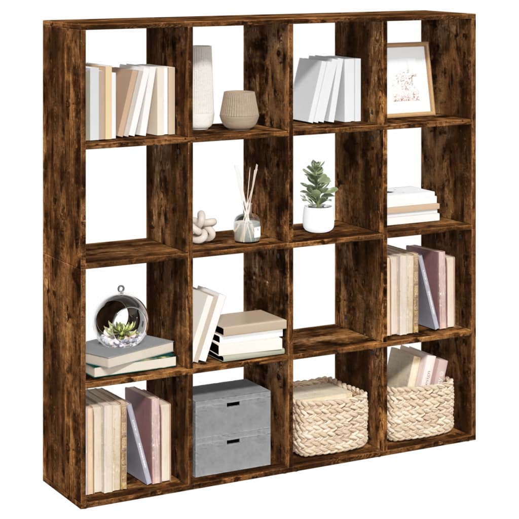 vidaXL Βιβλιοθήκη Καπνιστή Δρυς 137,5x29x137,5εκ. Επεξεργασμένο Ξύλο