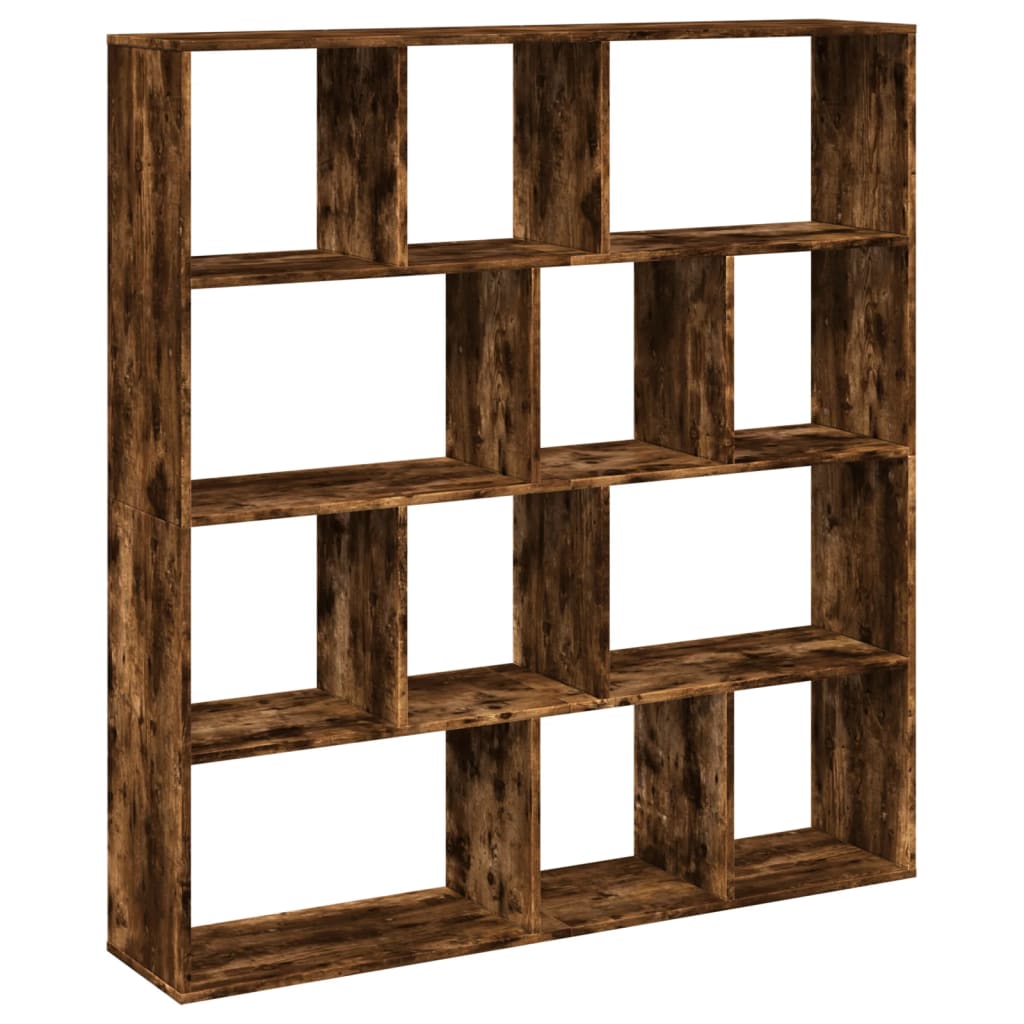 vidaXL Βιβλιοθήκη Καπνιστή Δρυς 132x29x141,5εκ. από Επεξεργασμένο Ξύλο