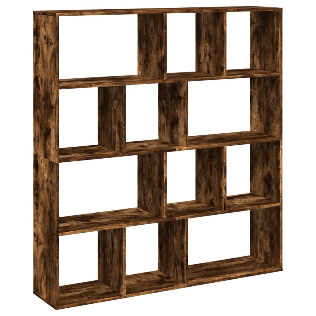 vidaXL Βιβλιοθήκη Καπνιστή Δρυς 132x29x141,5εκ. από Επεξεργασμένο Ξύλο
