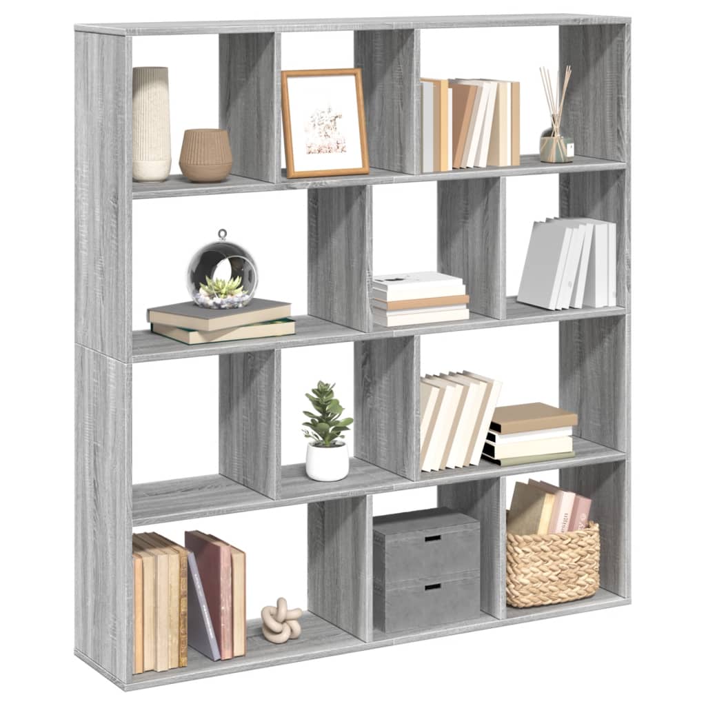 vidaXL Βιβλιοθήκη Γκρι Sonoma 132x29x141,5 εκ. από Επεξεργασμένο Ξύλο