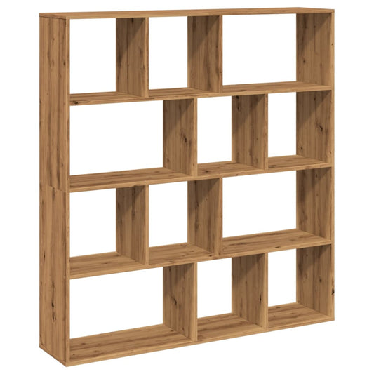 vidaXL Βιβλιοθήκη Αρτισιανή Δρυς 132x29x141,5 εκ. Επεξεργασμένο Ξύλο