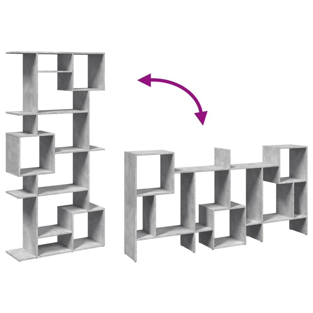 vidaXL Βιβλιοθήκη Γκρι Σκυροδέματος 92x29x188 εκ. Επεξεργασμένο Ξύλο