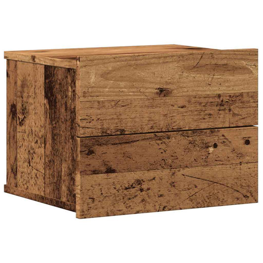 vidaXL Κομοδίνο Επιτοίχιο Όψη Παλαιού Ξύλου 40x32x30 εκ.