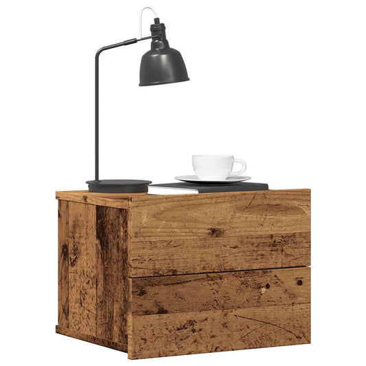 vidaXL Κομοδίνο Επιτοίχιο Όψη Παλαιού Ξύλου 40x32x30 εκ.
