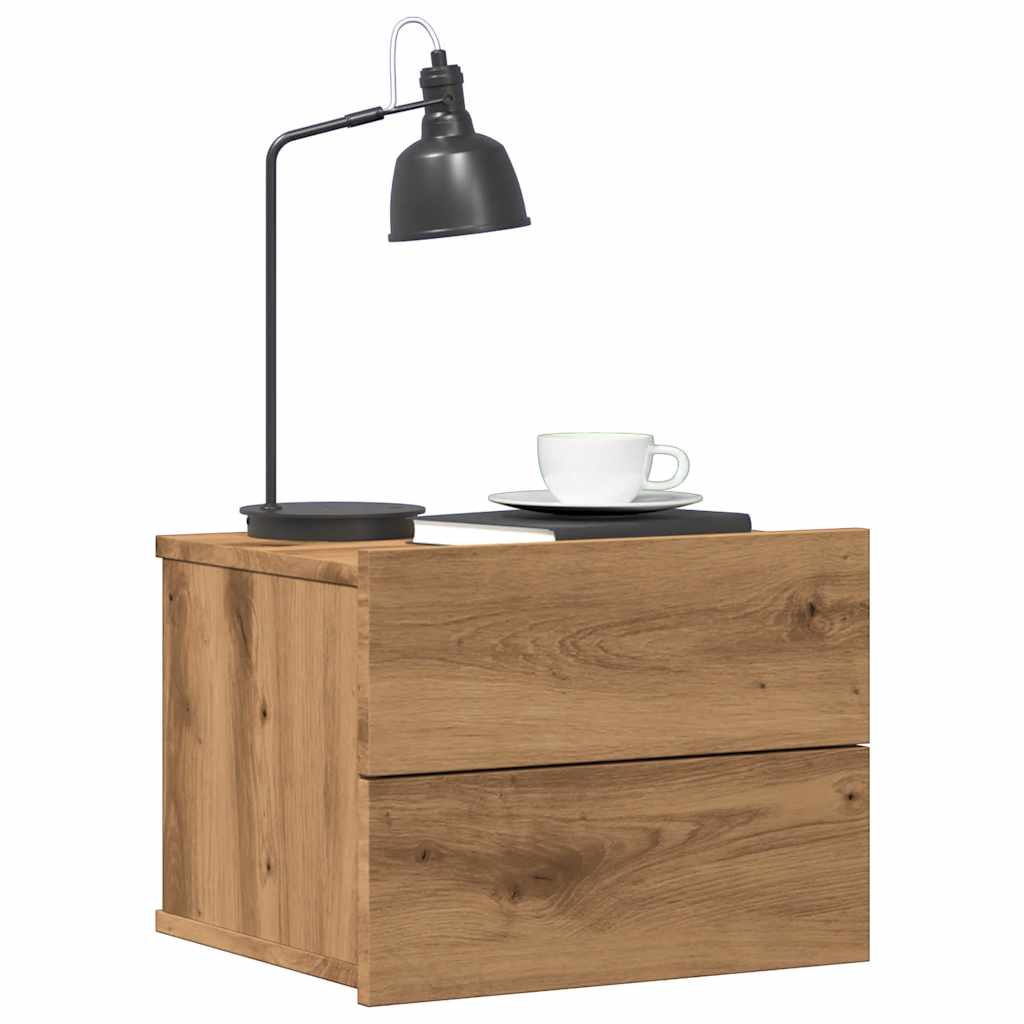 vidaXL Κομοδίνο Επιτοίχιο Αρτισιανή Δρυς 40x32x30 εκ