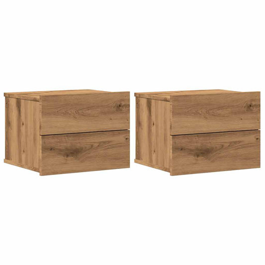 vidaXL Επιτοίχια κομοδίνα 2 τεμάχια Artisan Oak 40x32x30 cm