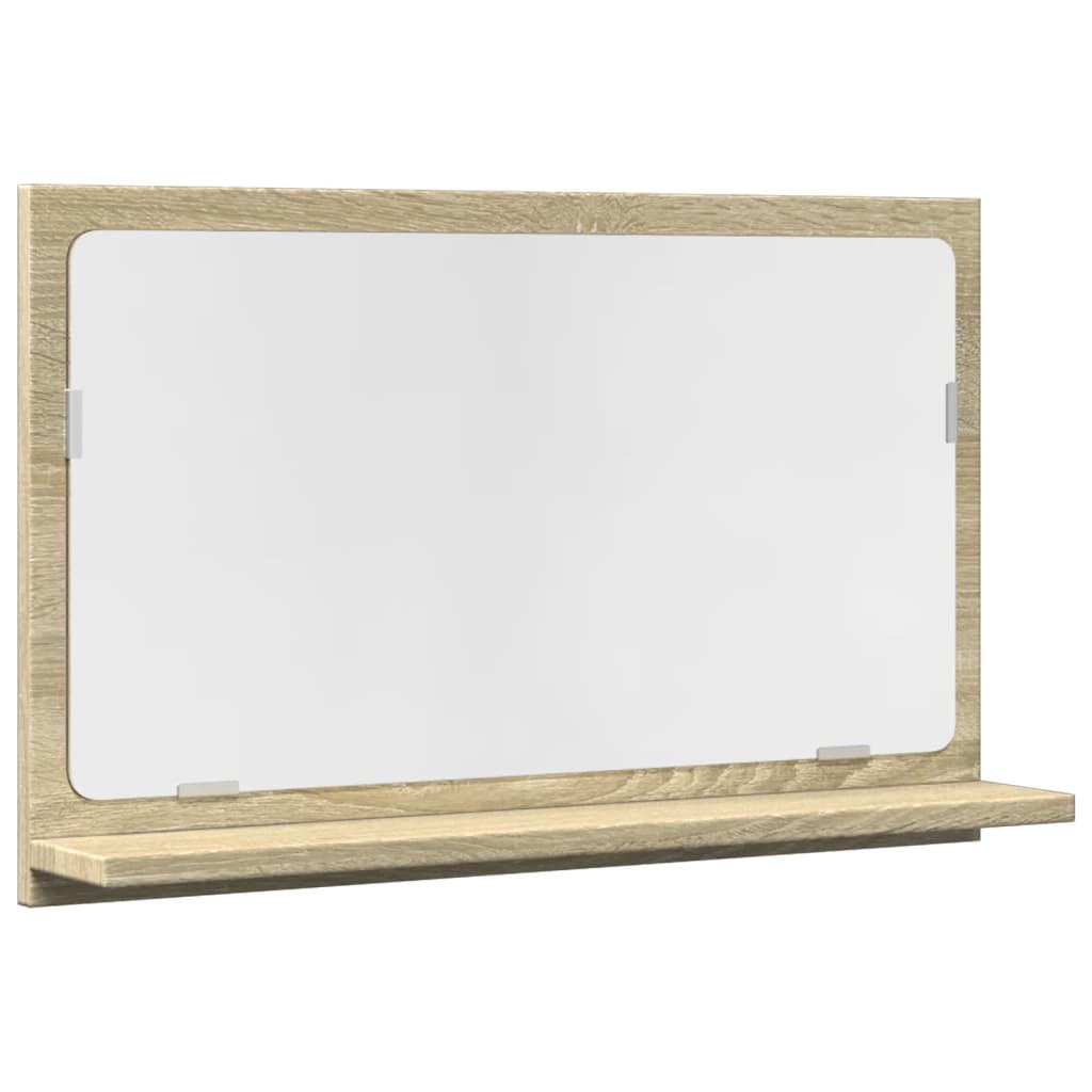 vidaXL Καθρέφτης Μπάνιου Ντουλάπι Sonoma Δρυς 60x11x37 εκ. Επεξ. Ξύλο