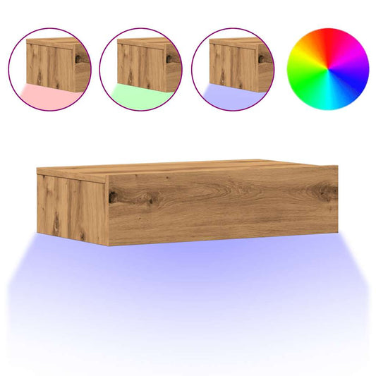 ντουλάπι τηλεόρασης vidaXL με φώτα LED Artisan Oak 60x35x15,5 cm