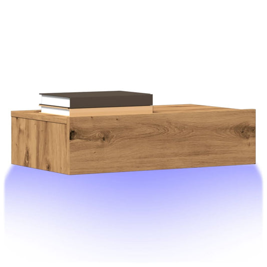 ντουλάπι τηλεόρασης vidaXL με φώτα LED Artisan Oak 60x35x15,5 cm
