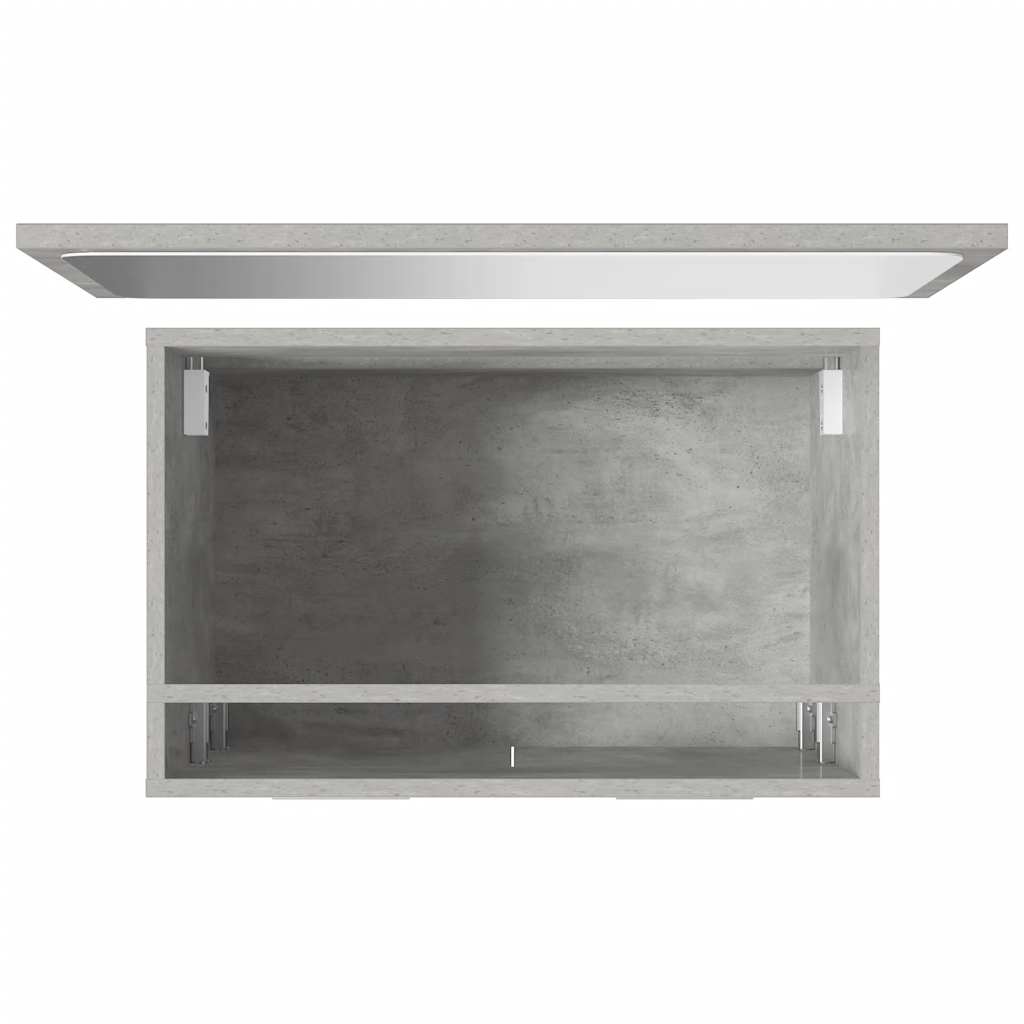 vidaXL Σετ Επίπλων Μπάνιου 2 Τεμαχίων Γκρι Σκυροδέματος από Επεξ. Ξύλο