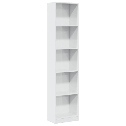 vidaXL Βιβλιοθήκη Γυαλιστερό Λευκό 40x24x176 εκ. Επεξεργασμένο Ξύλο