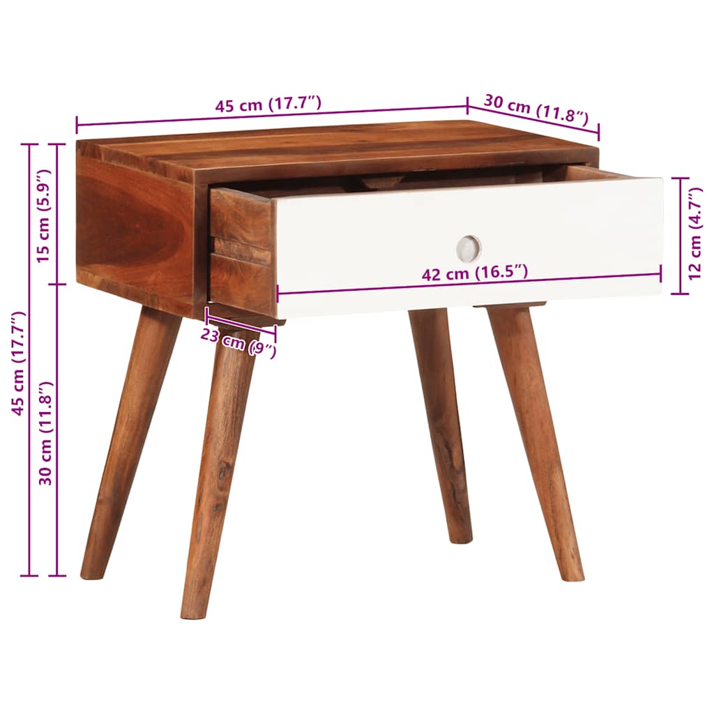 vidaXL Τραπεζάκι Βοηθητικό 45x30x45 εκ. από Μασίφ Ξύλο Ακακίας