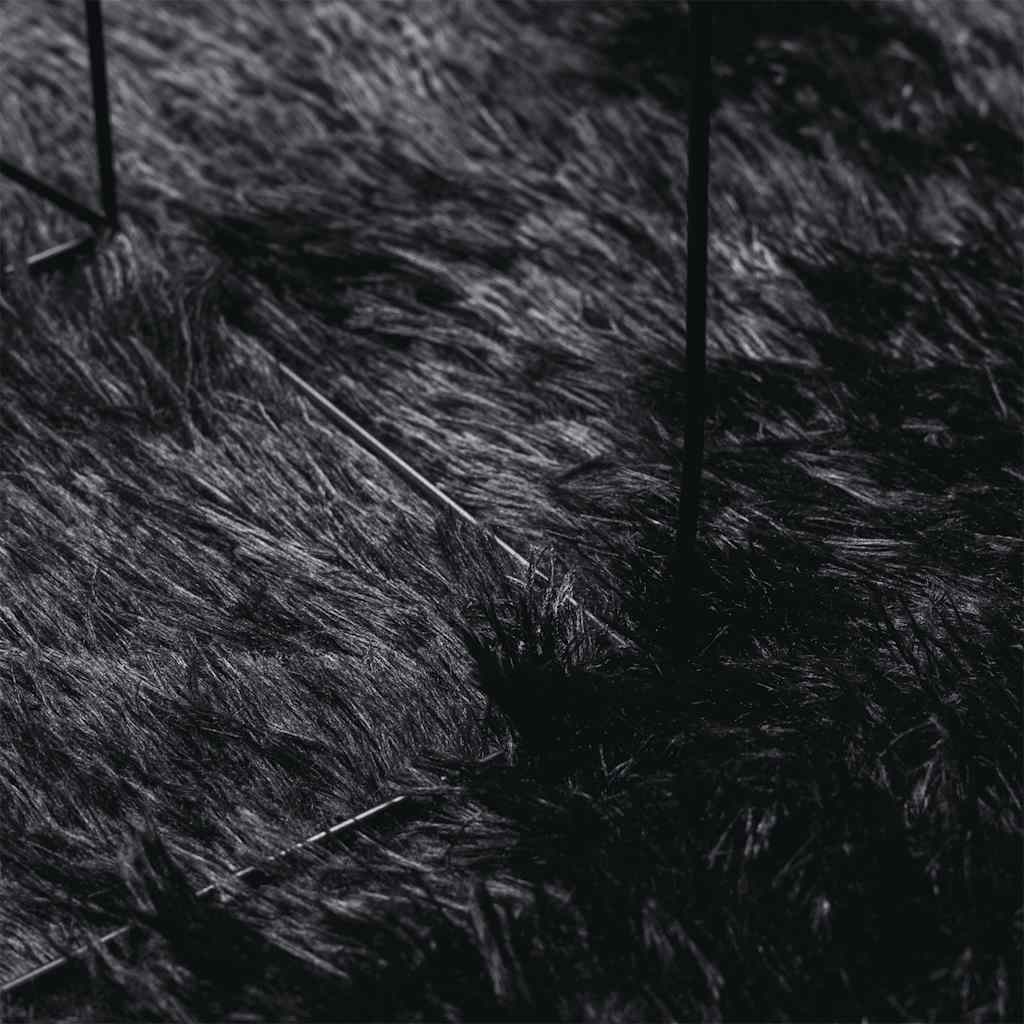 vidaXL Χαλί Shaggy με Ψηλό Πέλος NAVARRA Μαύρο 200x200 εκ. πολυεστέρας