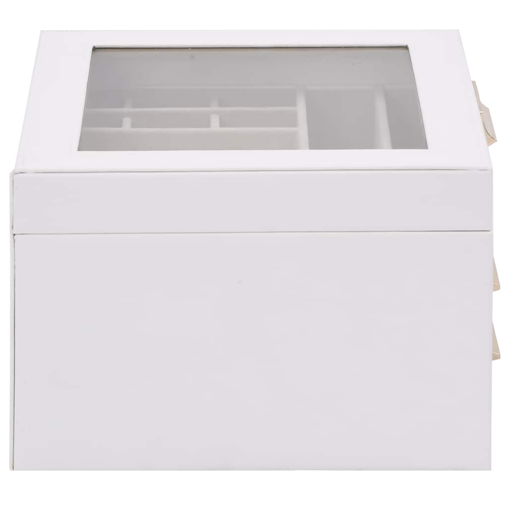 vidaXL Κουτί Κοσμημάτων 3 Επιπέδων Λευκό 23x20,5x14 εκ.