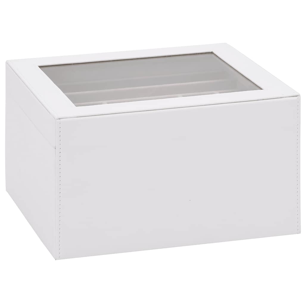 vidaXL Κουτί Κοσμημάτων 3 Επιπέδων Λευκό 23x20,5x14 εκ.