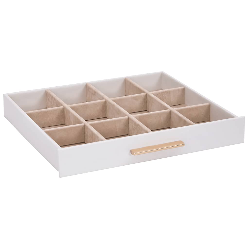 vidaXL Κουτί Κοσμημάτων 3 Επιπέδων Λευκό 23x20,5x14 εκ.
