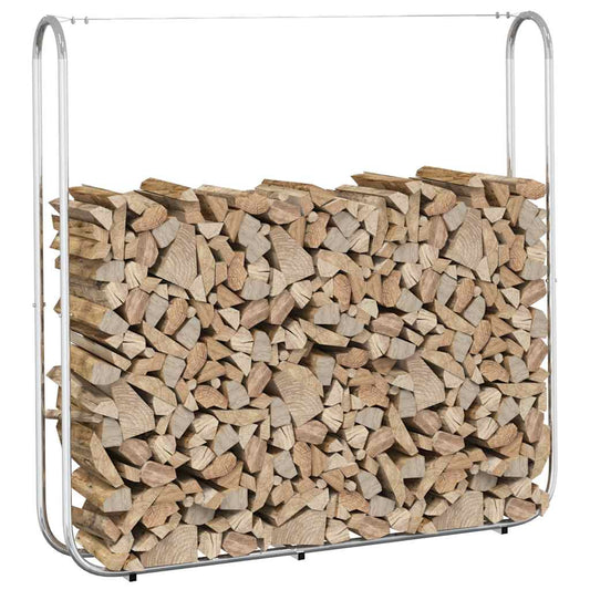 vidaXL Ράφι Καυσόξυλων 150x25x150 εκ. Γαλβανιζέ Ατσάλι