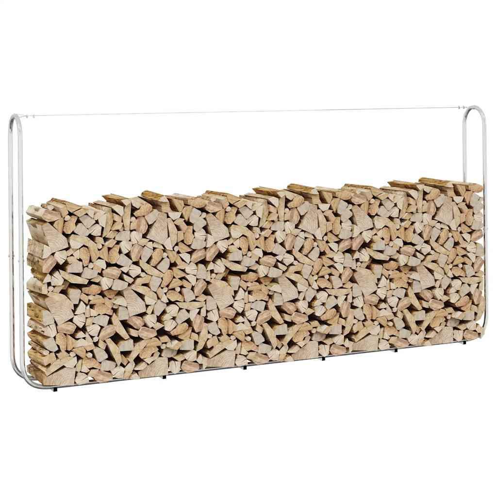 vidaXL Ράφι Καυσόξυλων 300x25x150 εκ. Γαλβανιζέ Ατσάλι