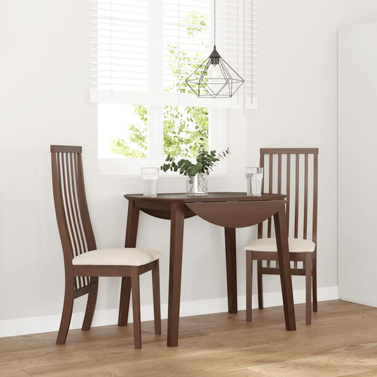 vidaXL Καρέκλες τραπεζαρίας με μαξιλάρια 2 τεμάχια Καφέ μασίφ ξύλο