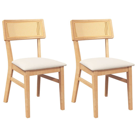 vidaXL Καρέκλες τραπεζαρίας με μαξιλάρια 2 τεμάχια από μασίφ ξύλο