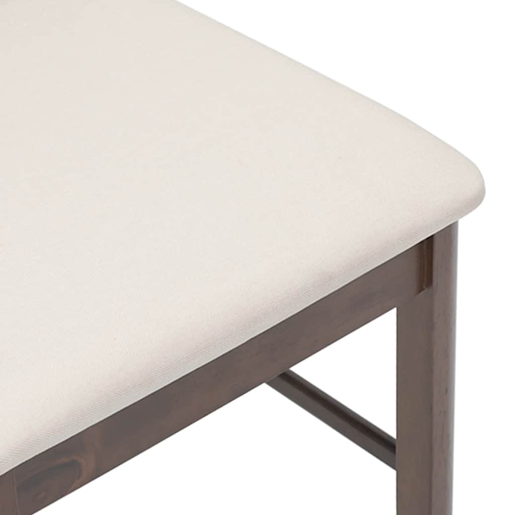 vidaXL Καρέκλες τραπεζαρίας με μαξιλάρια 2 τεμάχια Καφέ μασίφ ξύλο