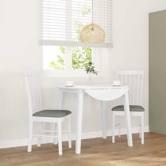 vidaXL Καρέκλες τραπεζαρίας με μαξιλάρια 2 τεμάχια Λευκό μασίφ ξύλο