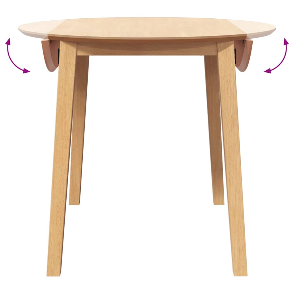 vidaXL Τραπέζι τραπεζαρίας φυσικό μασίφ ξύλο καουτσούκ