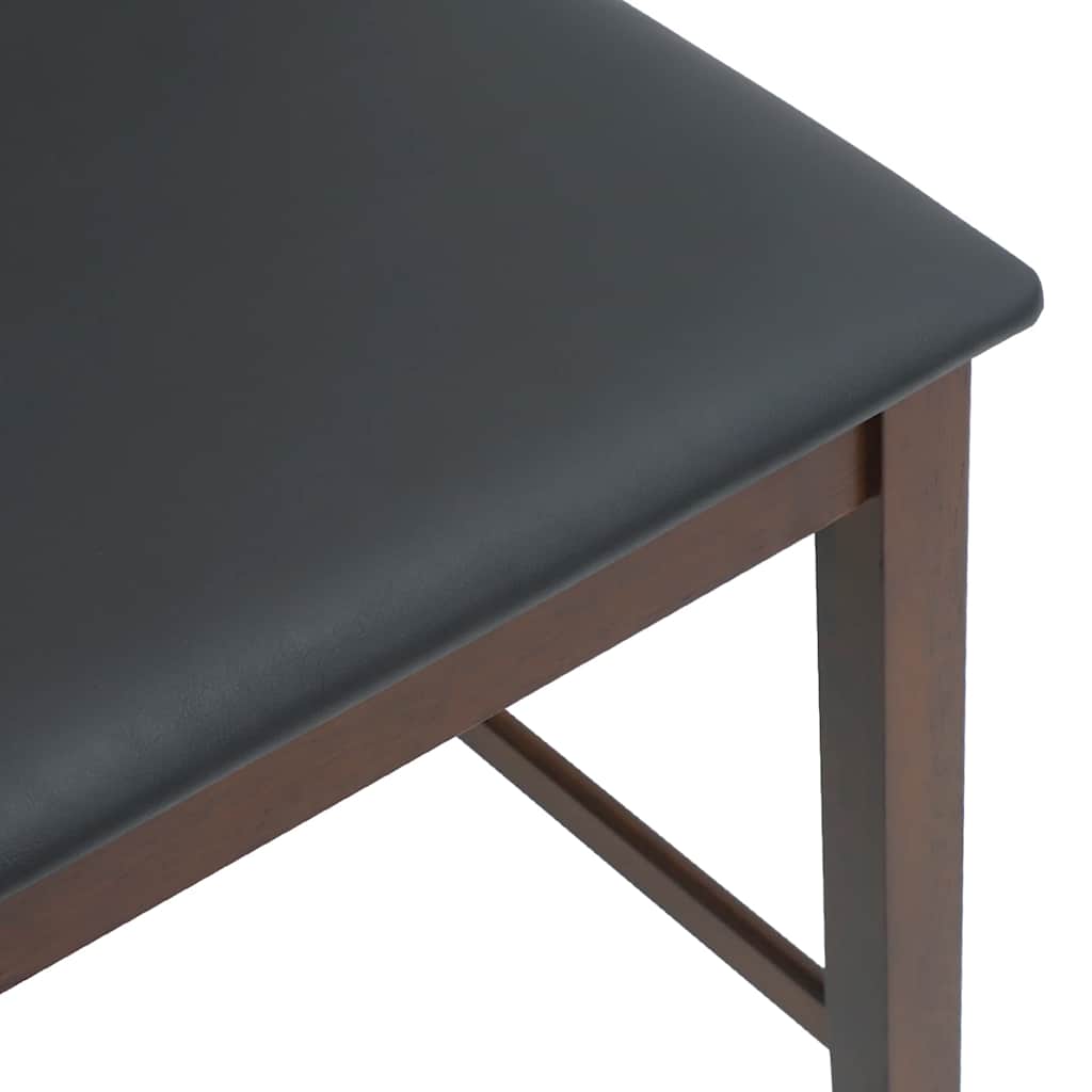 vidaXL σκαμπό μπαρ με μαξιλάρια 2 τεμάχια καφέ μασίφ ξύλο καουτσούκ