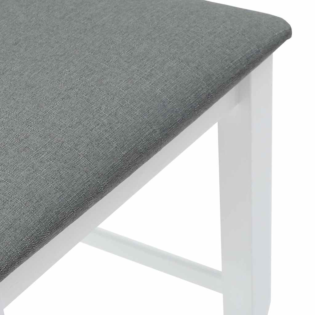 vidaXL Σκαμπό Μπαρ με Μαξιλάρια 2 τεμ. Λευκά από Μασίφ Ξύλο Καουτσούκ
