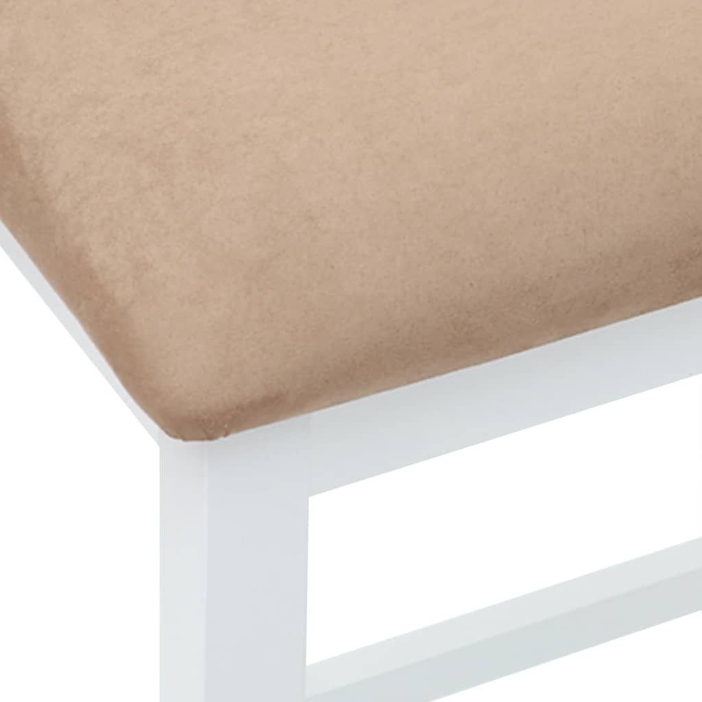 vidaXL Καρέκλες μπαρ με μαξιλάρια 2 τεμάχια Λευκό μασίφ ξύλο καουτσούκ